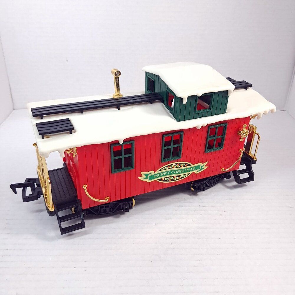 New Bright Greatland Holiday Express Train Christmas 1991 caboose red snow‎ cap